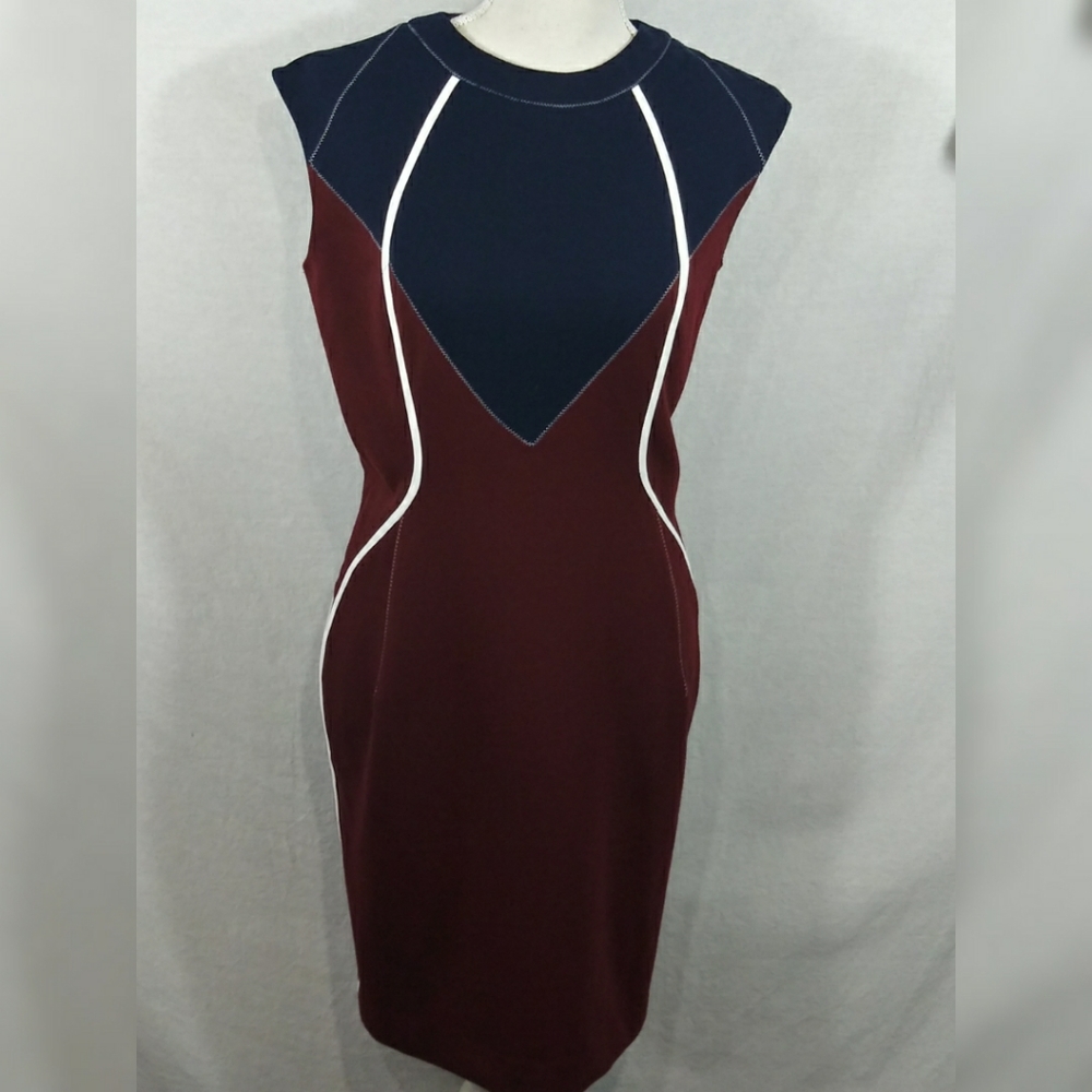 O'2nd color block sheath dress zip back size 6
